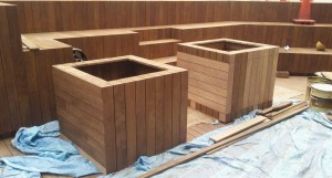 Wooden Planter Boxes & Bleacher